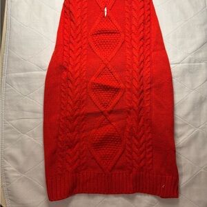 Red cable sweater
